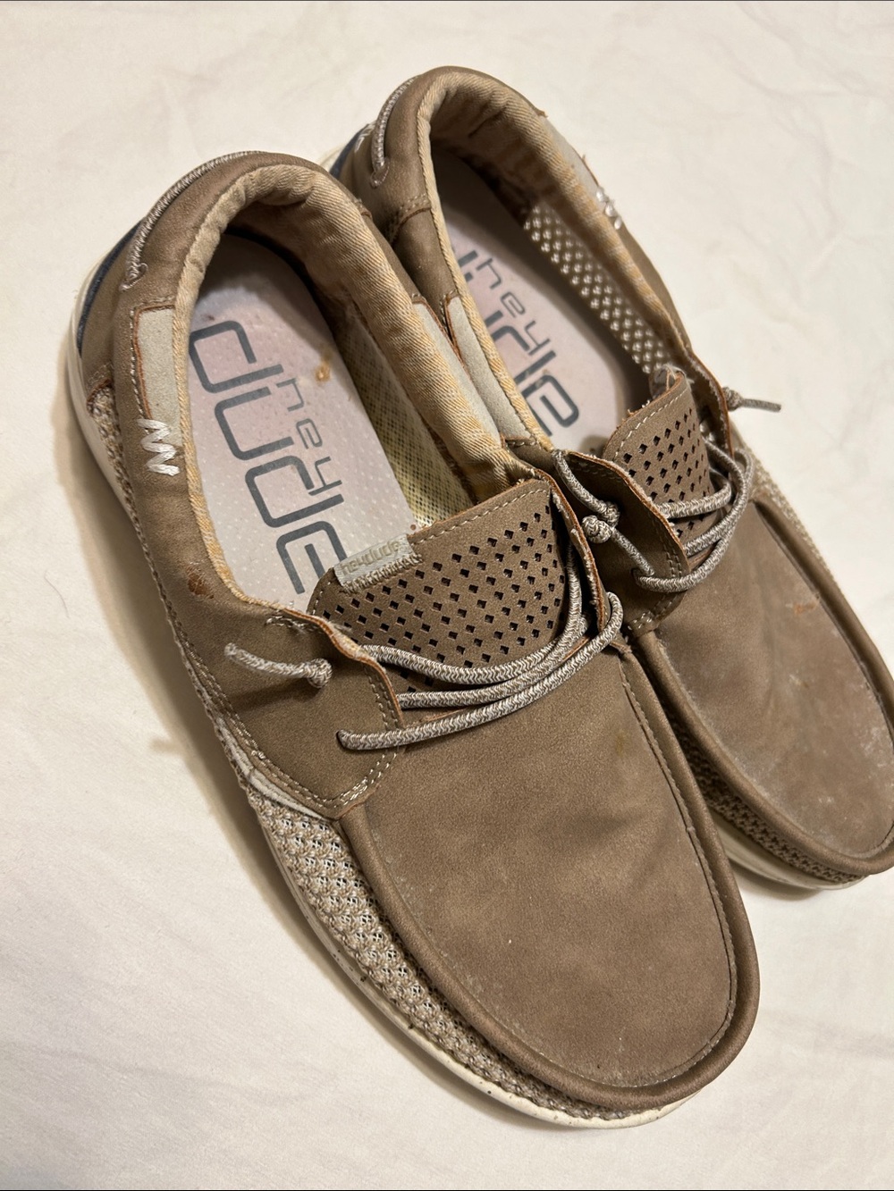 Hey Dude Tan Suede Men's Boat Shoes